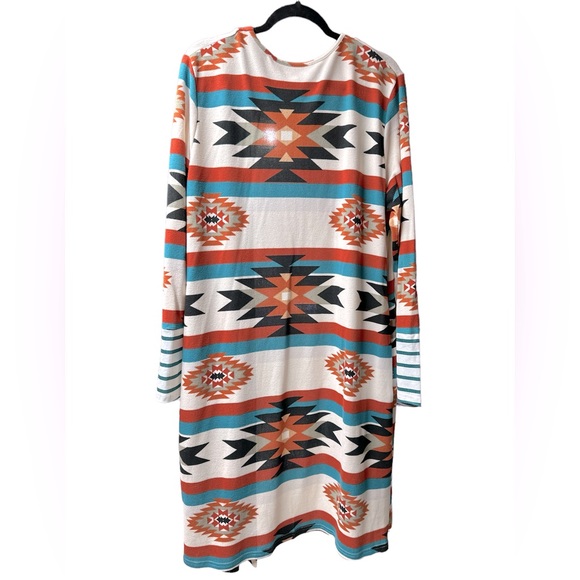 Aztec Print Duster Cardigan - Picture 2 of 4
